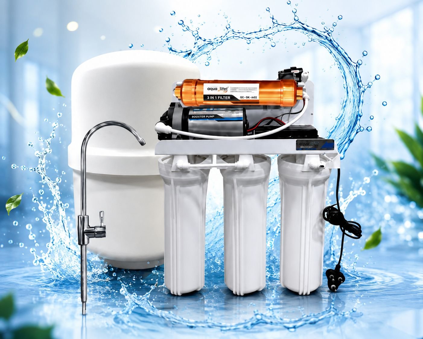 For Domestic Under Sink Ro Water Purifier, 15 LPH